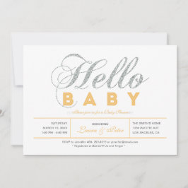 Silver | Flickor, modern typisk babykläder Inbjudningar