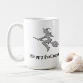 Silver Flies Witch Halloween Kaffemugg