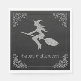 Silver Flies Witch Halloween Pappersservett