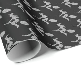Silver Flies Witch Halloween Presentpapper