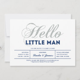 Silver, flottan | Modern Typografi Boy Shower Inbjudningar