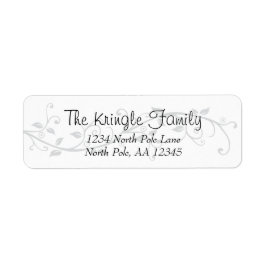 Silver Flourish Adress Returadress Etikett