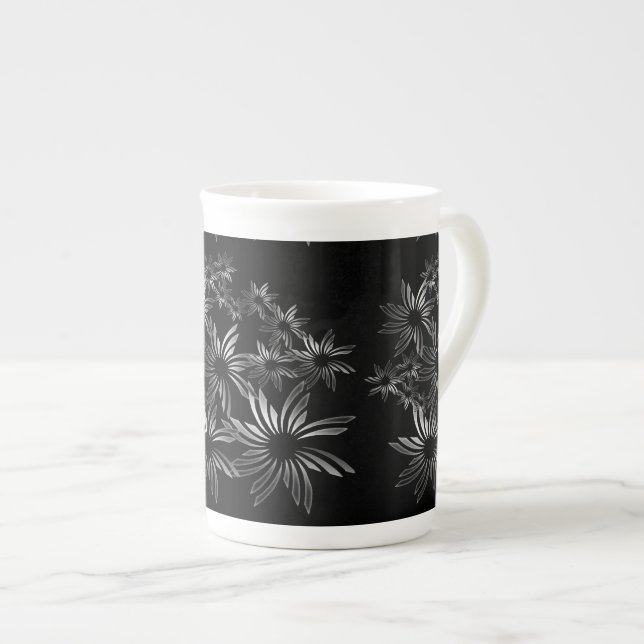 Silver Flowers Benporslin Mugg (Framsida höger)