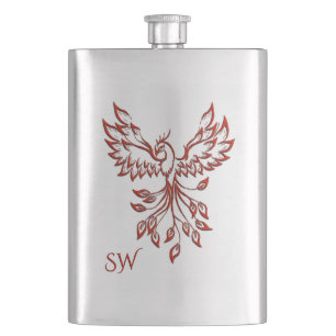 Silver Flygning med Phoenix Monogrammed Fickplunta