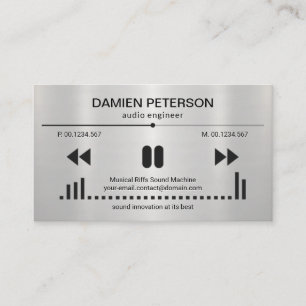 Silver Foil Audio Visning Emchef Brev DJ Visitkort