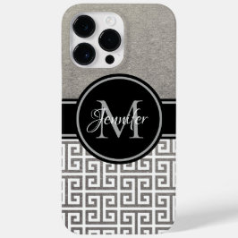 Silver Foil Black and White Grekiska Nyckel Monogr