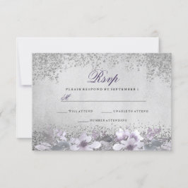 Silver Foil Blommigt Lila Bröllop OSA