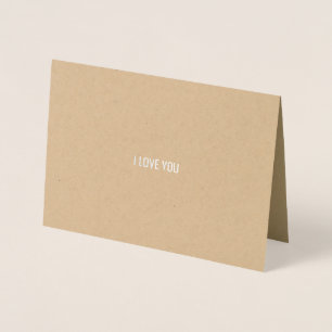 Silver Foil Card Kraft Cardstock "Jag beklagar Folierat Kort