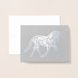 Silver Foil Dressage Horse Folierat Kort