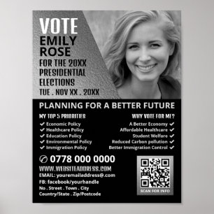 Silver Foil Effect Policy Campaigner Advert Poster