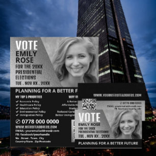 Silver Foil Effect Policy Campaigner Advert Reklamblad