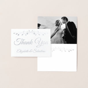 Silver Foil Elegant bröllop - tackkort - ditt kort