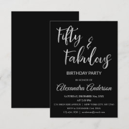 Silver Foil Femty och Fabulous Inbjudningar