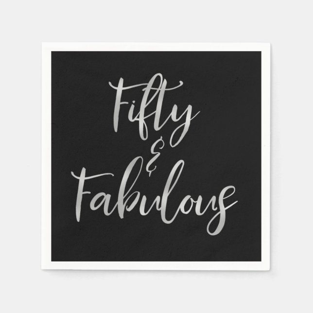 Silver Foil Femty och Fabulous Pappersservett (Framsidan)