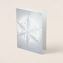 Silver Foil Fern Snowflake Card Folierat Kort