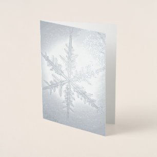 Silver Foil Fern Snowflake Card Folierat Kort