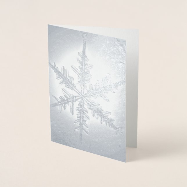 Silver Foil Fern Snowflake Card Folierat Kort (Framsida)