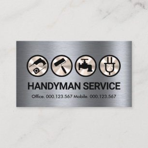 Silver Foil Handyman Verktyg Home Reparair Visitkort