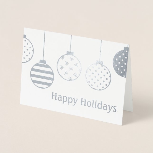 Silver Foil-julprydnader Glad helg Folierat Kort (Framsida)