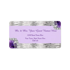 Silver Foil Lila Amethyst Adress Adressetikett