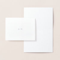 Silver Foil Monogram Note Card | BRÖLLOP TACK