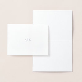 Silver Foil Monogram Note Card | BRÖLLOP TACK Folierat Kort