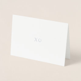 Silver Foil Note-kort | "Kiss Hug" XO Folierat Kort