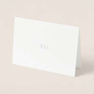 Silver Foil Note-kort   "Kiss Hug" XO Folierat Kort