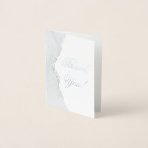 Silver Foil och Blue Agate Bröllop - tackkort