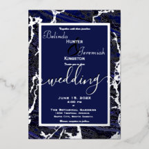 Silver Foil och Navy Blue 5 tum x 7 tum