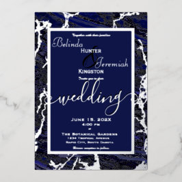 Silver Foil och Navy Blue 5 tum x 7 tum
