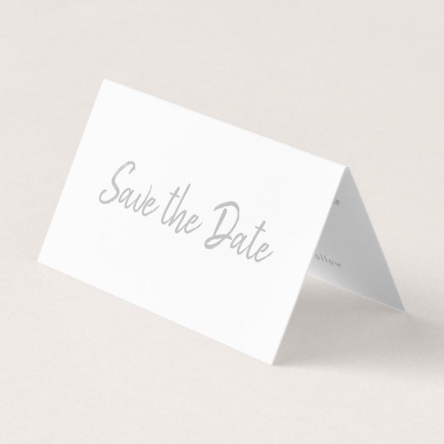 Silver Foil och Script Photo Save Date Card Visitkort (Framsida)