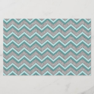 Silver Foil och Teal ZigZag Brevpapper
