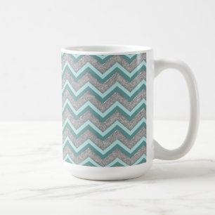 Silver Foil och Teal ZigZag Kaffemugg