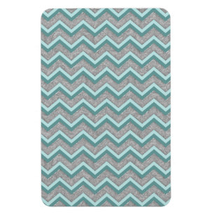 Silver Foil och Teal ZigZag Magnet