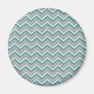 Silver Foil och Teal ZigZag Magnet
