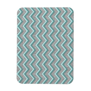 Silver Foil och Teal ZigZag Magnet