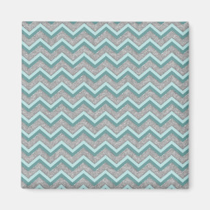 Silver Foil och Teal ZigZag Magnet