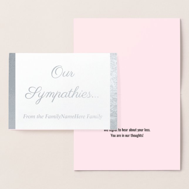 Silver Foil "our Sympathies..."-kort Folierat Kort (Display)