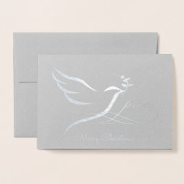 Silver Foil Peace Dove Card Folierat Kort
