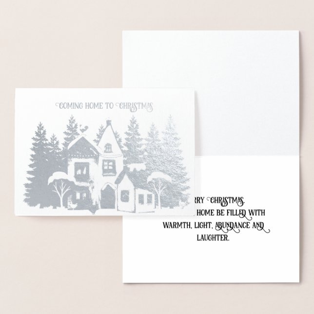 Silver Foil Personalize julkort Folierat Kort (Display)