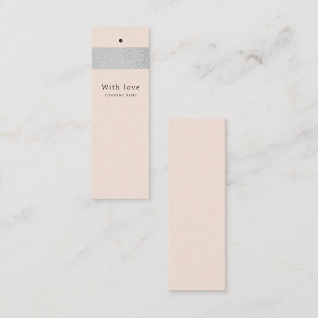 Silver Foil Rand på Märkre för  Rosa Gift Mini Visitkort (Fram/baksida)