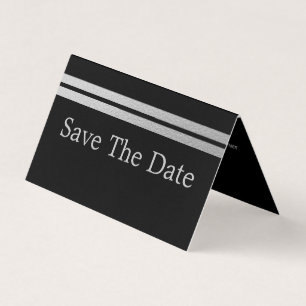 Silver Foil Rand, Photo Save Date Card Visitkort