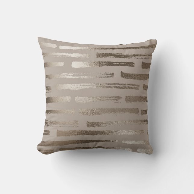 Silver Foil Reversible Designer Pillow Kudde (Framsida)