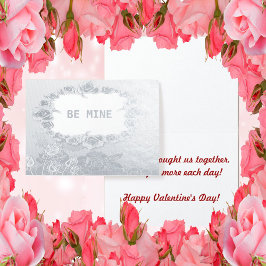 Silver Foil Ro BE Mine Valentine Day Folierat Kort