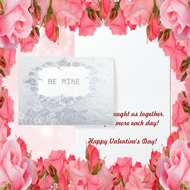 Silver Foil Ro BE Mine Valentine Day Folierat Kort (Skapare uppladdad)