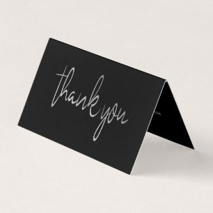 Silver Foil Script Bröllop Photo tackto You Card Visitkort