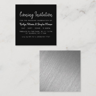 Silver Foil & Script Evening Event Biljett Inbjuda