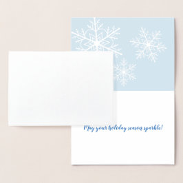 Silver Foil Snowflake Helgdag Card Folierat Kort