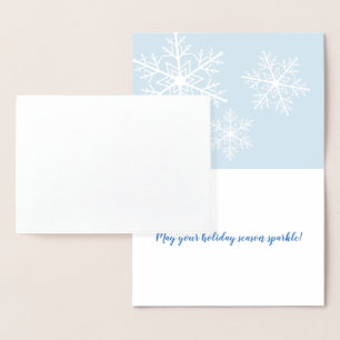 Silver Foil Snowflake Helgdag Card Folierat Kort